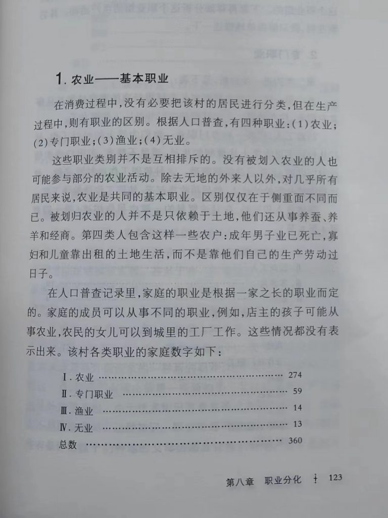 开弦弓村的职业构成